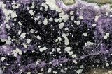 Tall Dark Purple Amethyst Cluster With Wood Base - Uruguay #178681-1